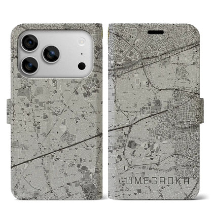 【梅ヶ丘（東京都）】地図柄iPhoneケース（手帳タイプ）