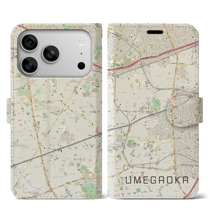 【梅ヶ丘（東京都）】地図柄iPhoneケース（手帳タイプ）