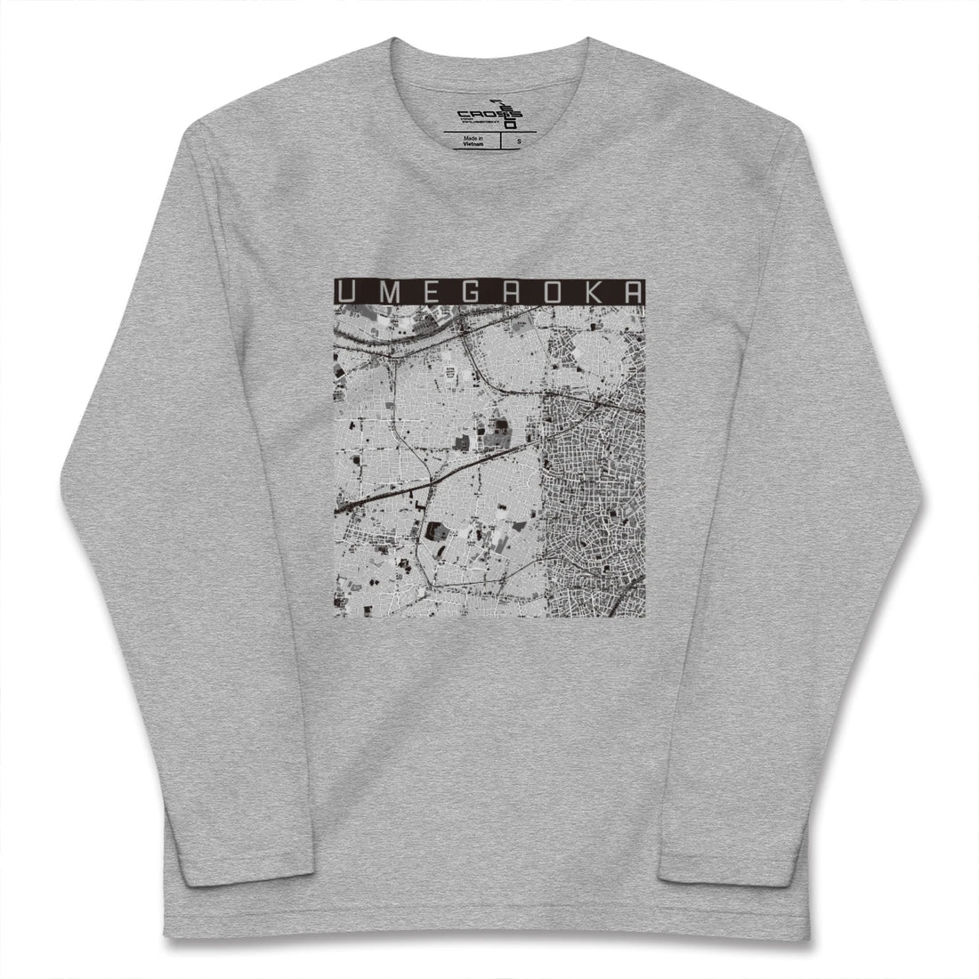 【梅ヶ丘（東京都）】地図柄ロングスリーブTシャツ