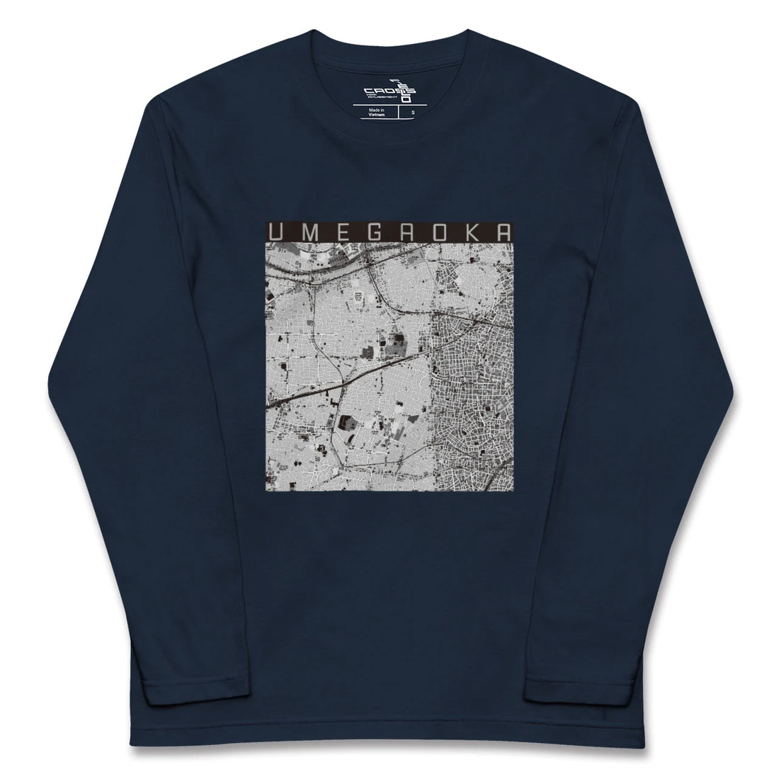 【梅ヶ丘（東京都）】地図柄ロングスリーブTシャツ