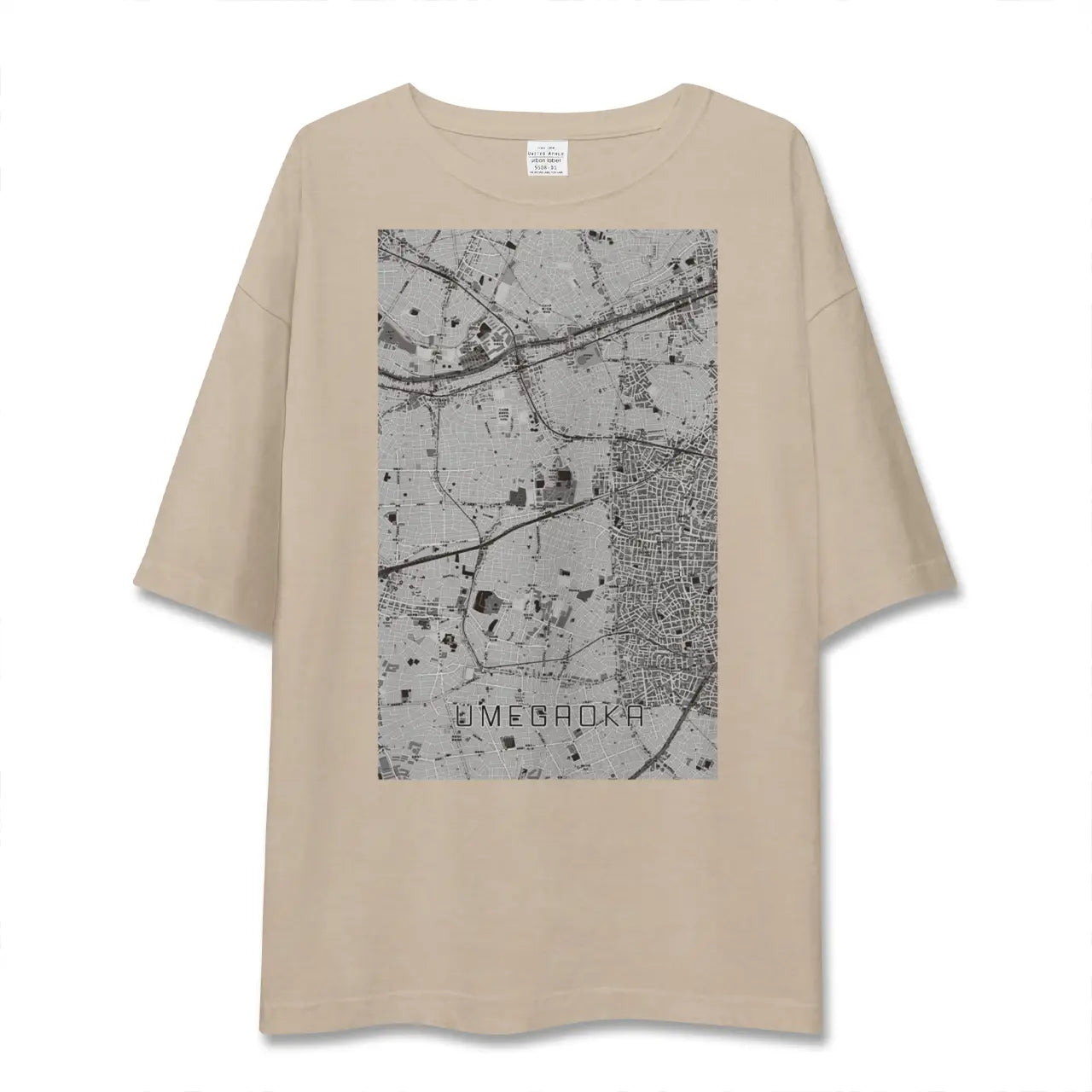 【梅ヶ丘（東京都）】地図柄ビッグシルエットTシャツ