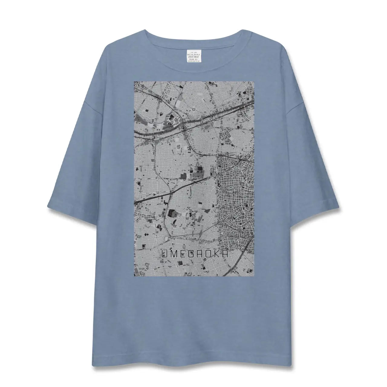 【梅ヶ丘（東京都）】地図柄ビッグシルエットTシャツ