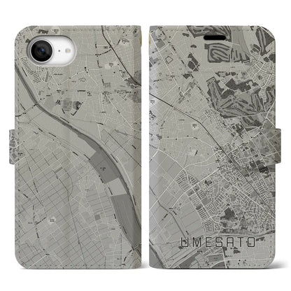 【梅郷（千葉県）】地図柄iPhoneケース（手帳タイプ）