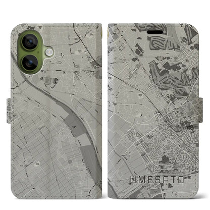 【梅郷（千葉県）】地図柄iPhoneケース（手帳タイプ）