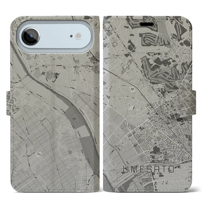 【梅郷（千葉県）】地図柄iPhoneケース（手帳タイプ）