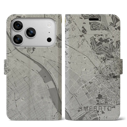 【梅郷（千葉県）】地図柄iPhoneケース（手帳タイプ）