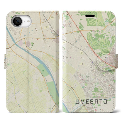 【梅郷（千葉県）】地図柄iPhoneケース（手帳タイプ）