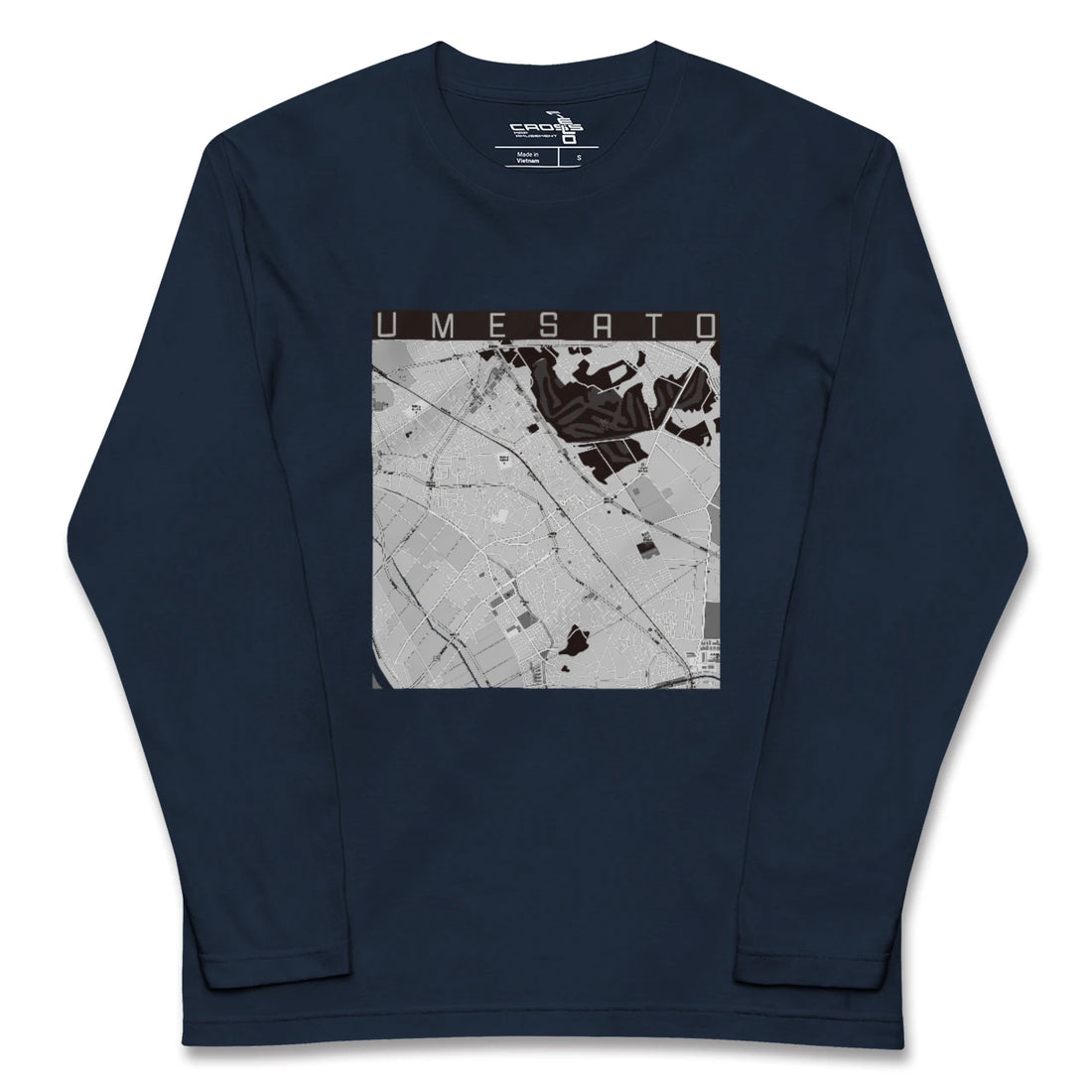 【梅郷(千葉県)】地図柄ロングスリーブTシャツ