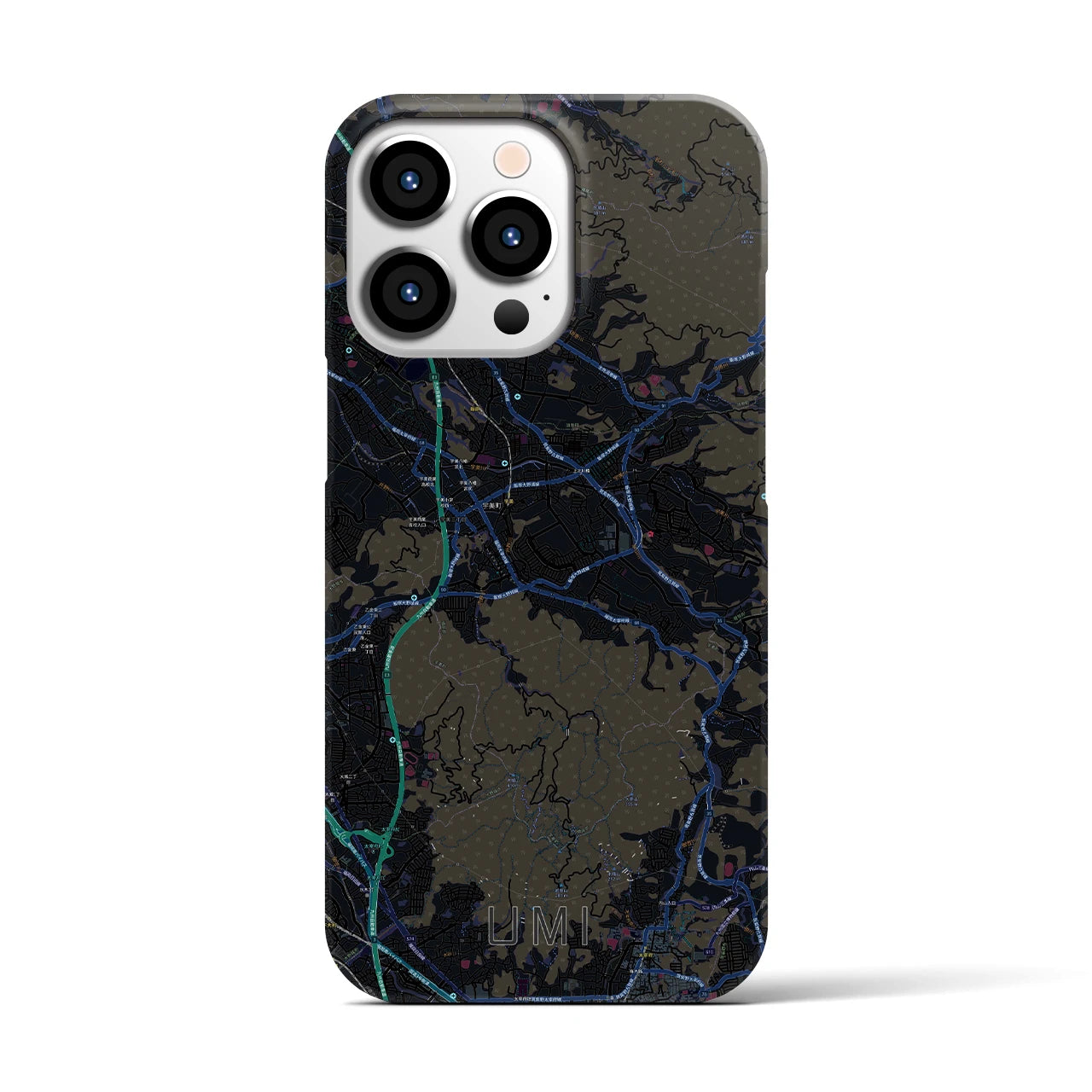 【宇美（福岡県）】地図柄iPhoneケース（バックカバータイプ）