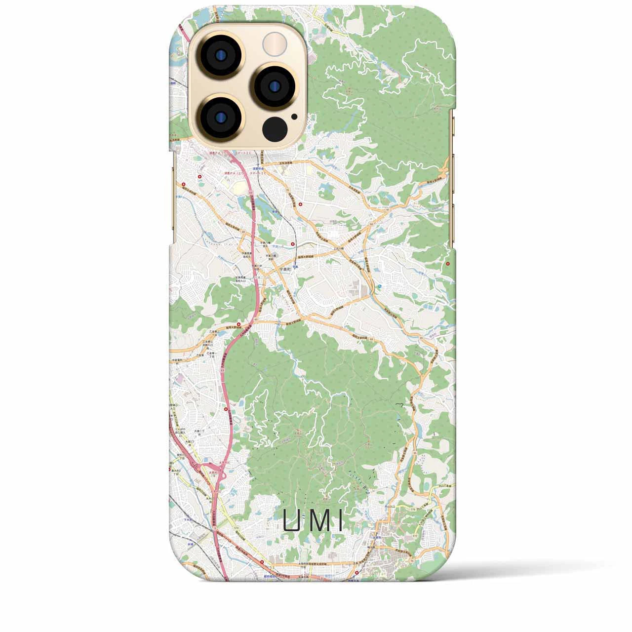 【宇美（福岡県）】地図柄iPhoneケース（バックカバータイプ）