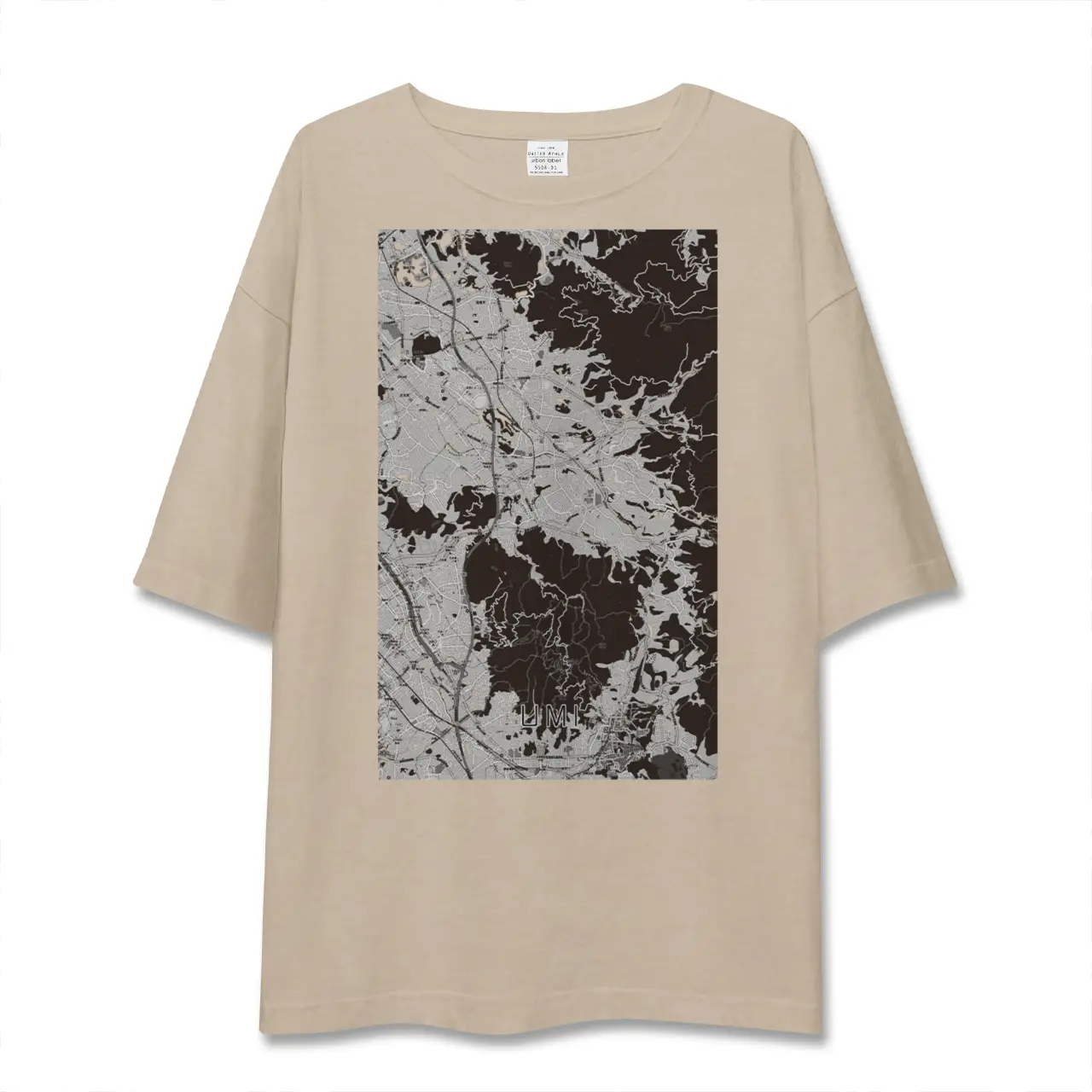 【宇美（福岡県）】地図柄ビッグシルエットTシャツ