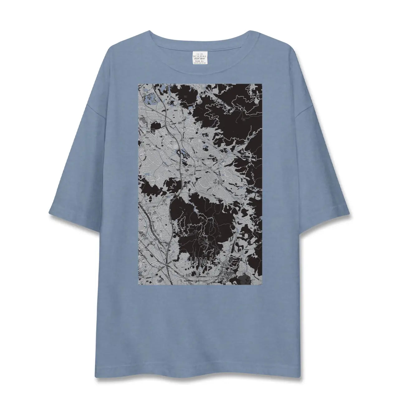 【宇美（福岡県）】地図柄ビッグシルエットTシャツ