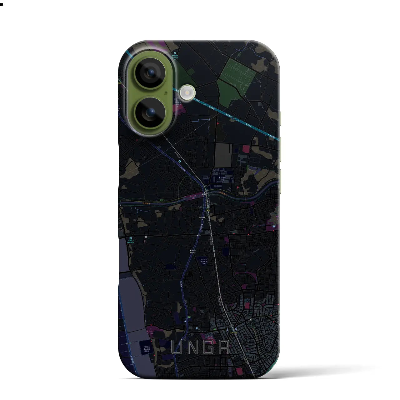 【運河（千葉県）】地図柄iPhoneケース（バックカバータイプ）