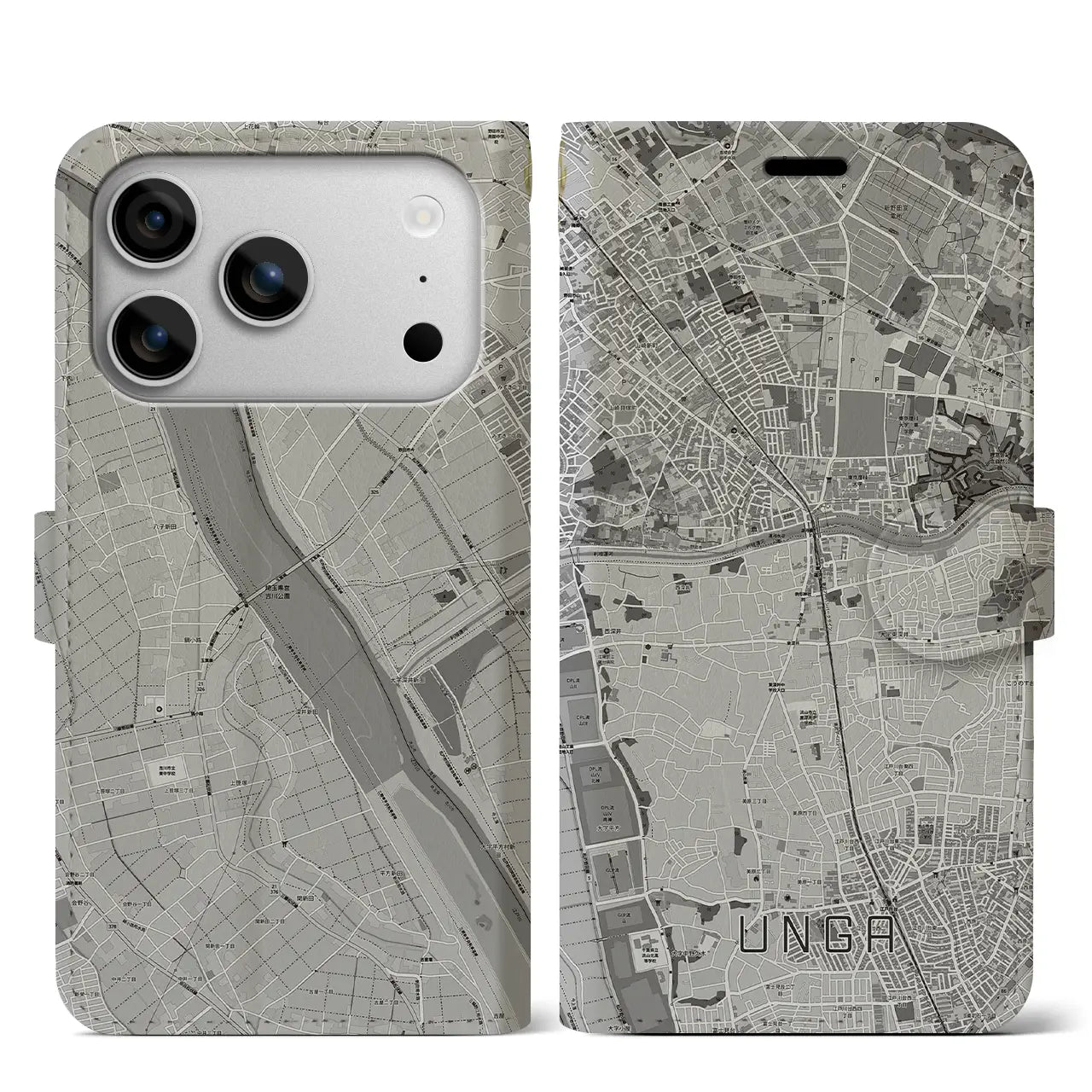 【運河（千葉県）】地図柄iPhoneケース（手帳タイプ）