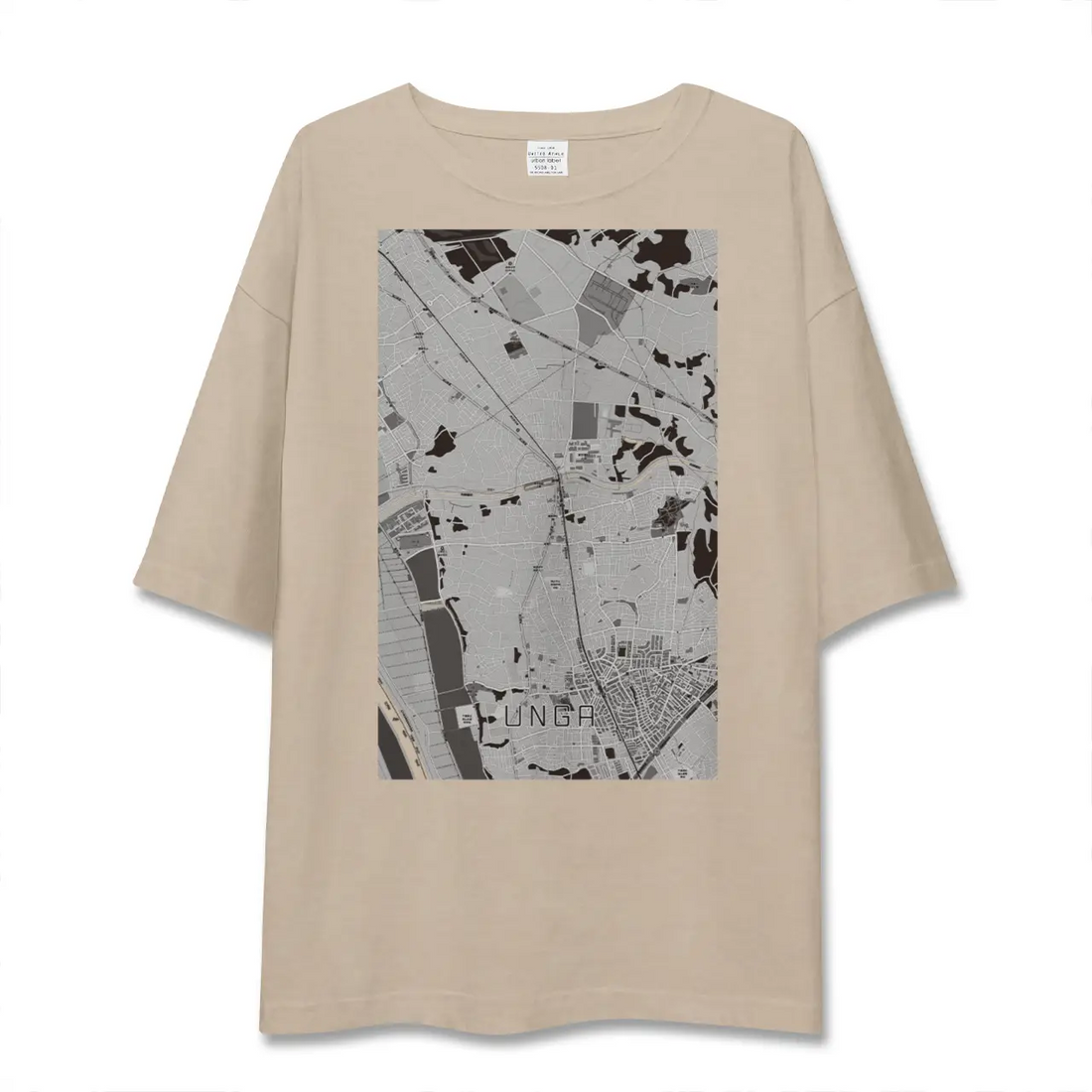 【運河(千葉県)】地図柄ビッグシルエットTシャツ