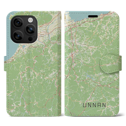 【雲南（島根県）】地図柄iPhoneケース（手帳タイプ）ナチュラル・iPhone 16 用