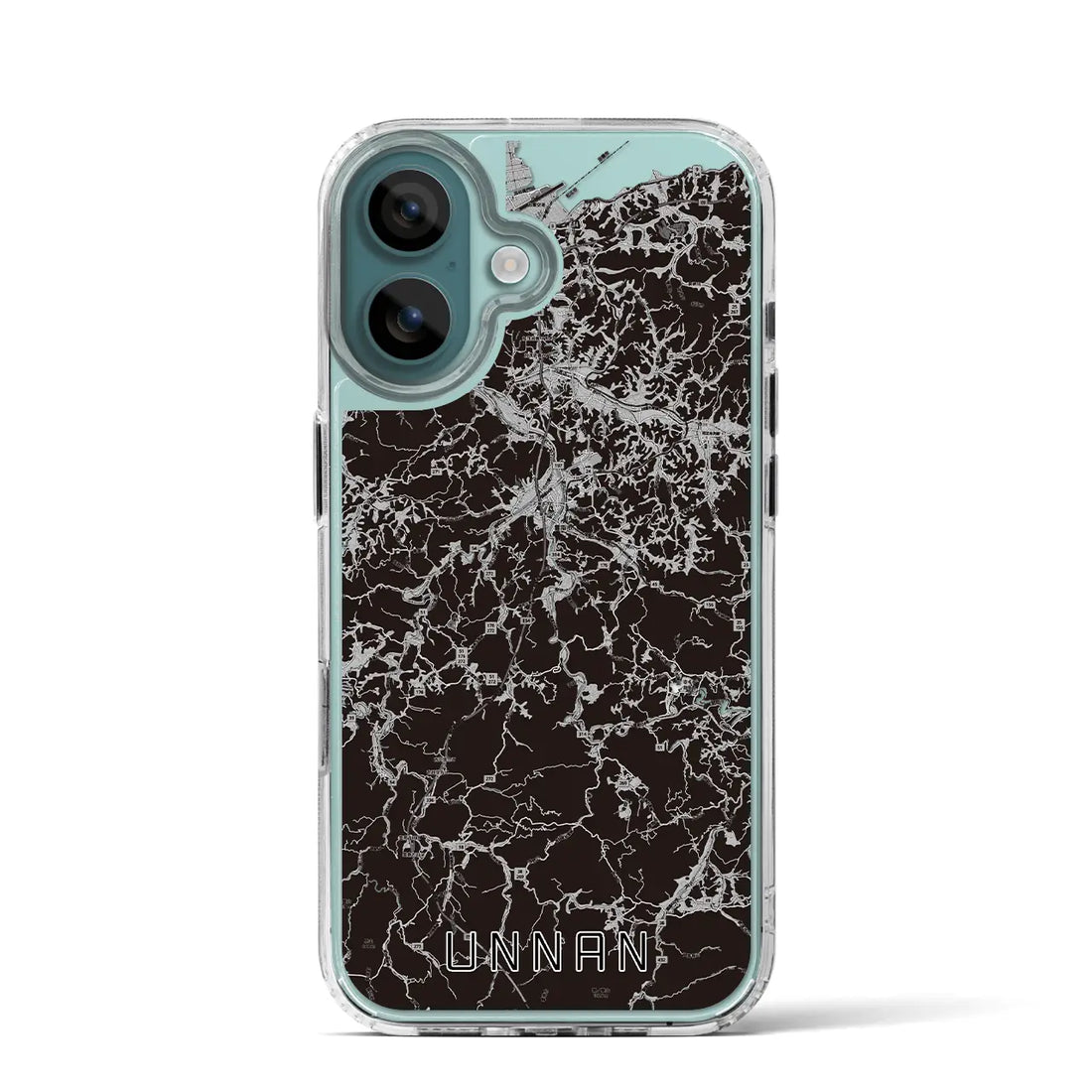 【雲南(島根県)】地図柄iPhoneケース(MagSafeタイプ)モノトーン・iPhone 16 Pro 用