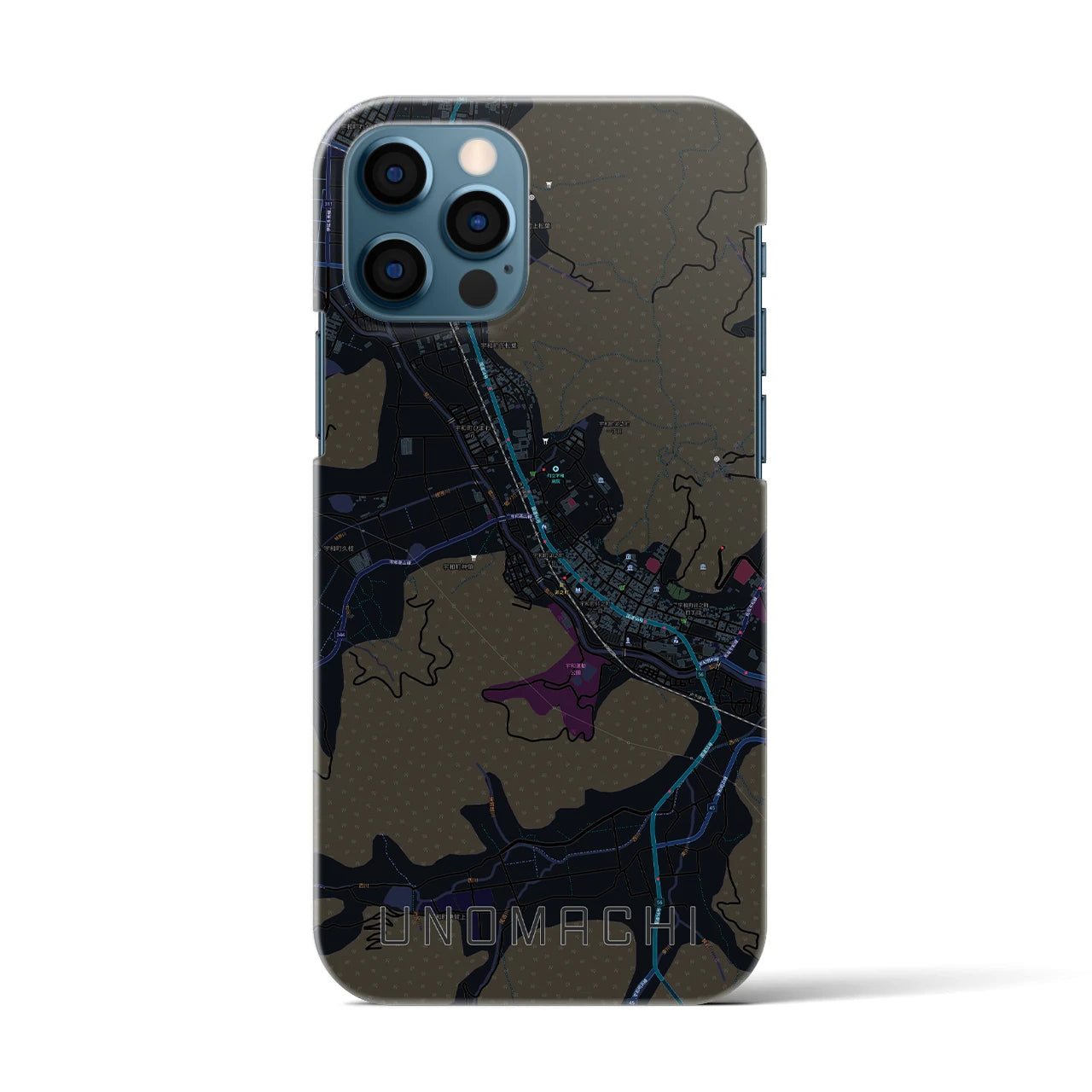 【卯之町（愛媛県）】地図柄iPhoneケース（バックカバータイプ）