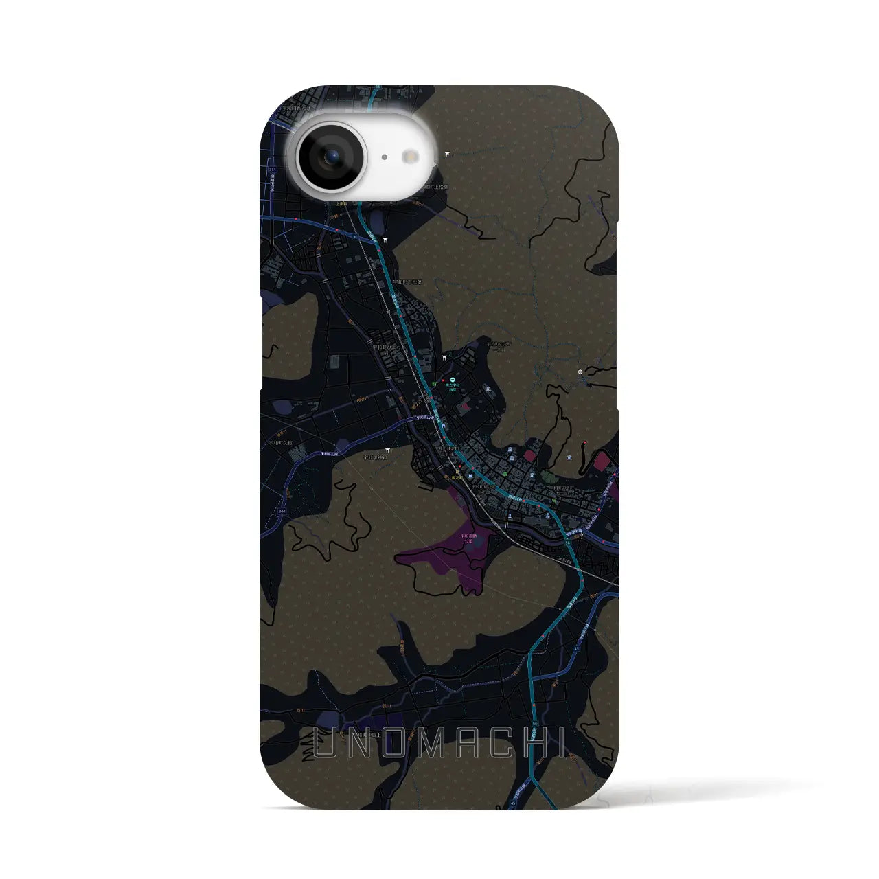 【卯之町（愛媛県）】地図柄iPhoneケース（バックカバータイプ）