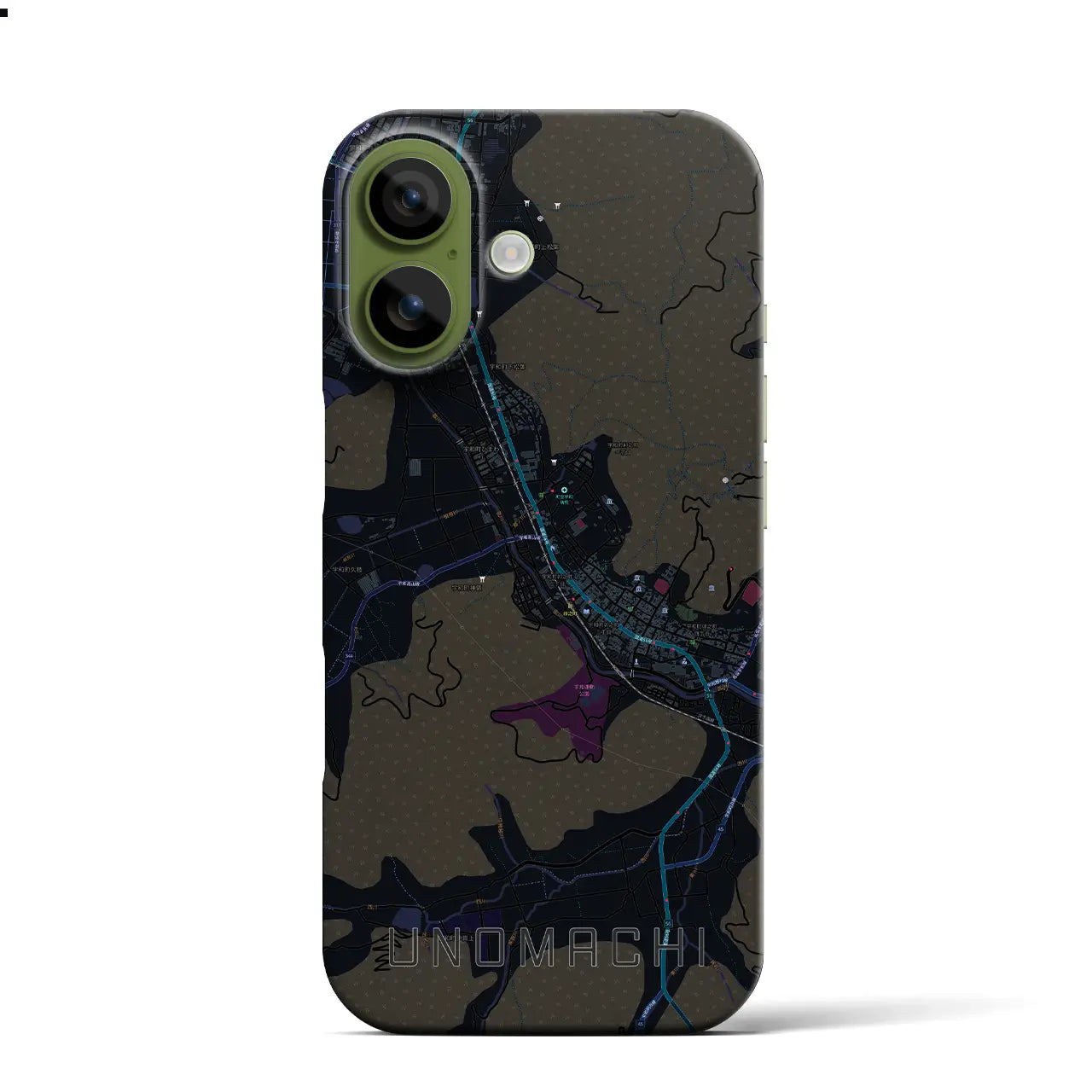 【卯之町（愛媛県）】地図柄iPhoneケース（バックカバータイプ）