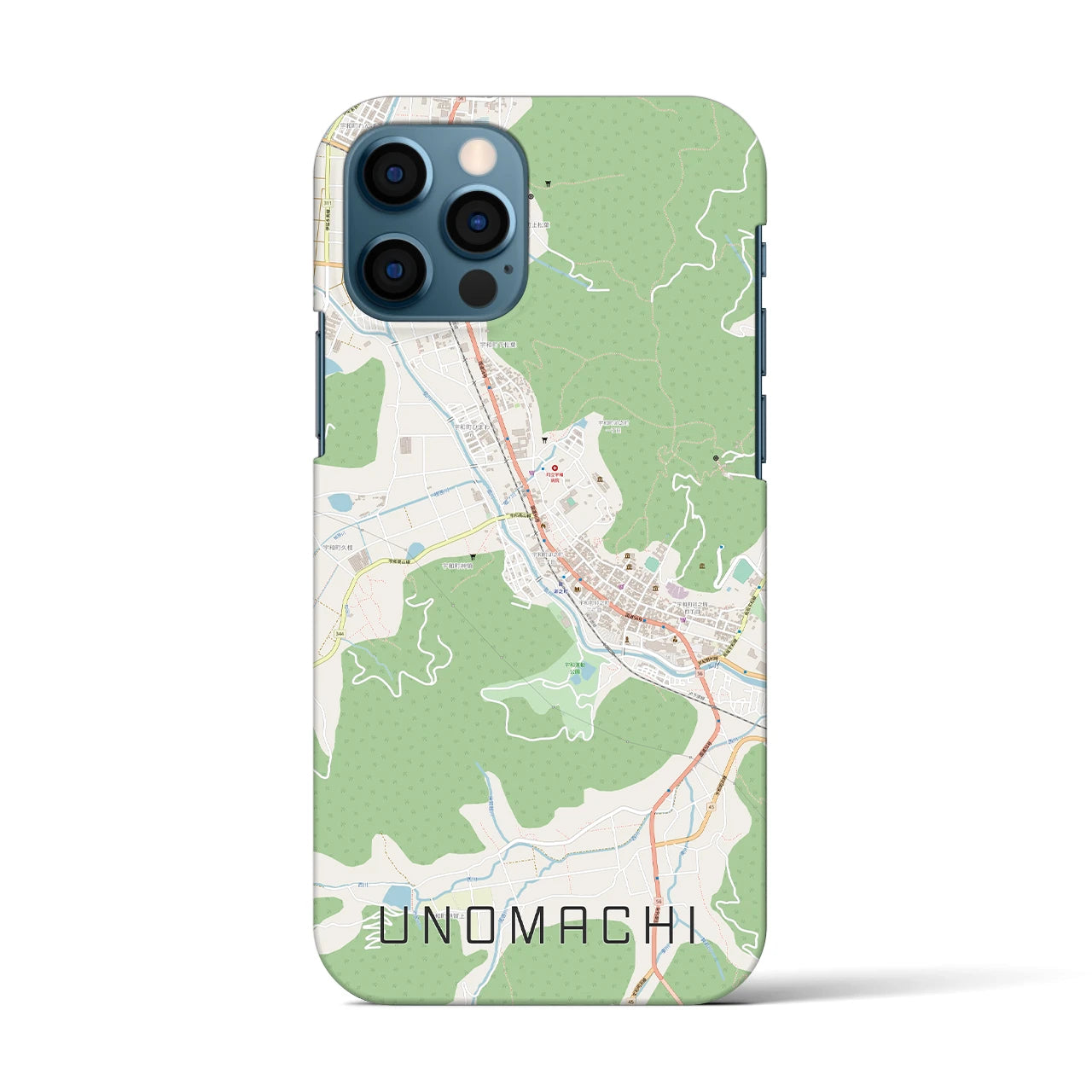 【卯之町（愛媛県）】地図柄iPhoneケース（バックカバータイプ）