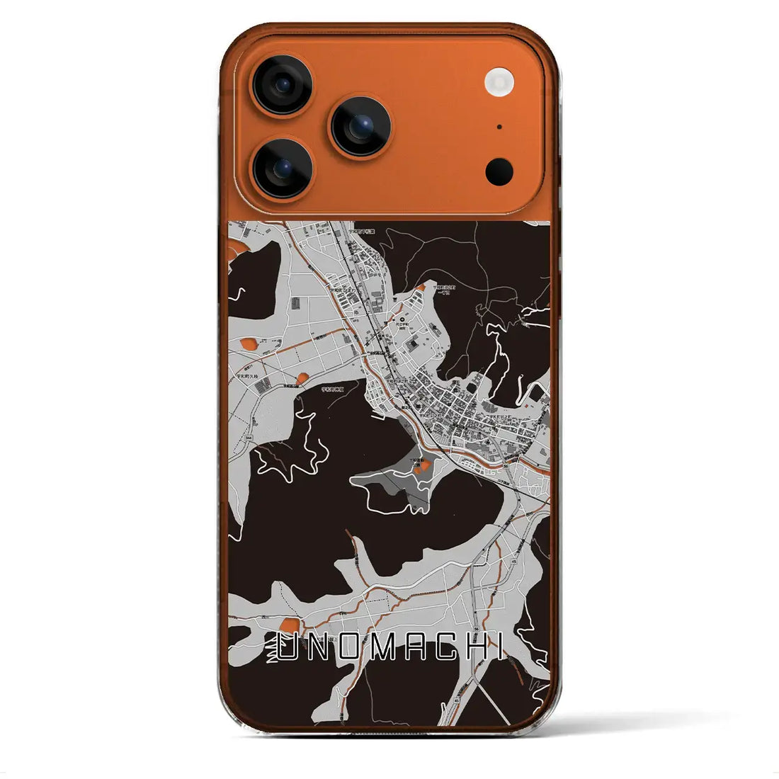 【卯之町（愛媛県）】地図柄iPhoneケース（クリアタイプ）モノトーン・iPhone 17 Pro Max 用