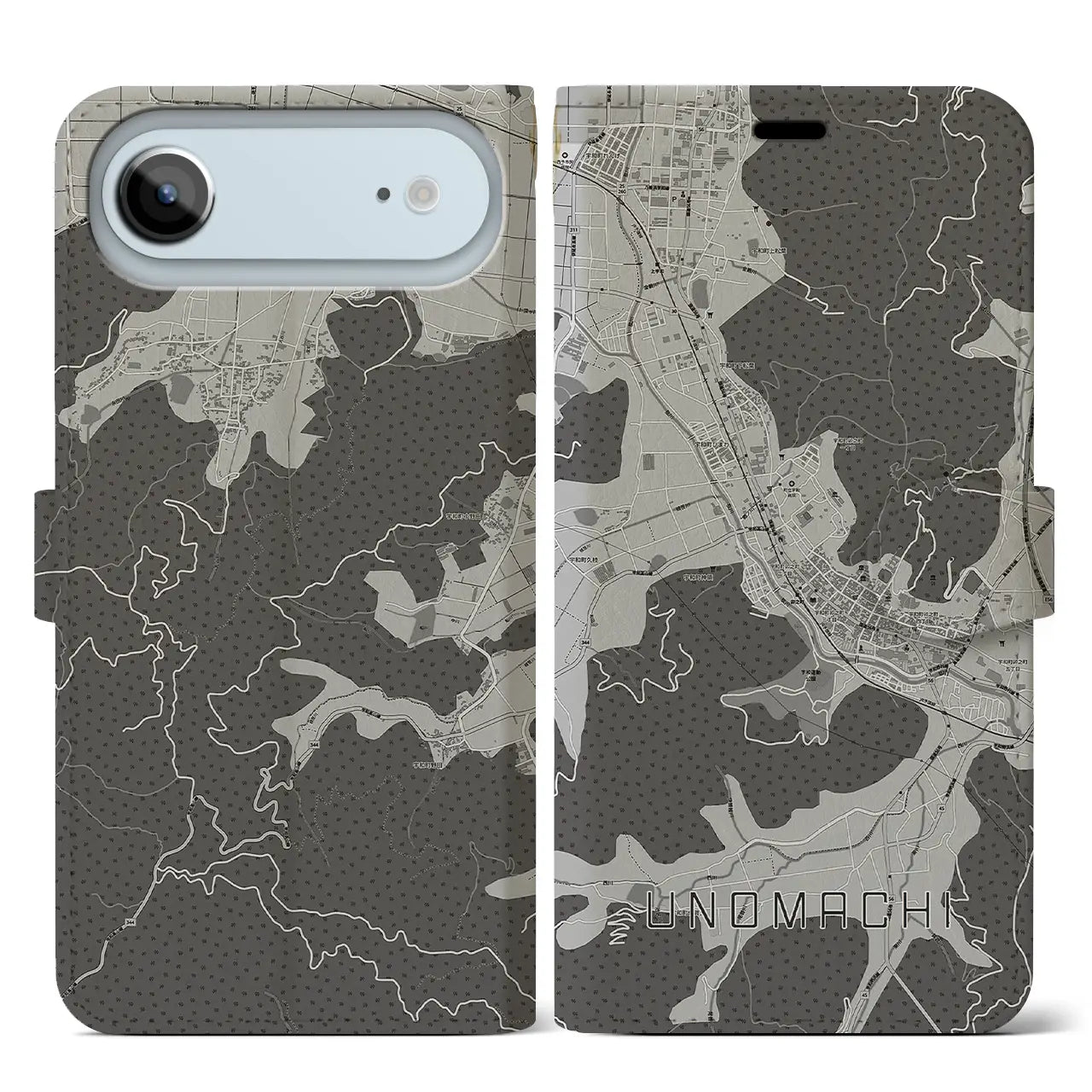 【卯之町（愛媛県）】地図柄iPhoneケース（手帳タイプ）