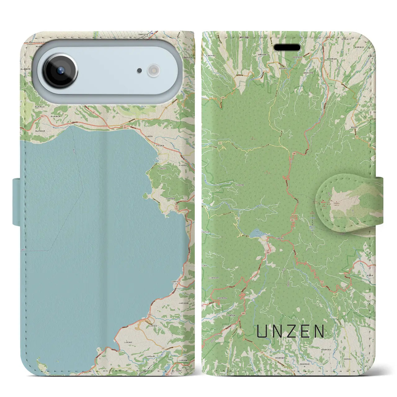 【雲仙（長崎県）】地図柄iPhoneケース（手帳タイプ）