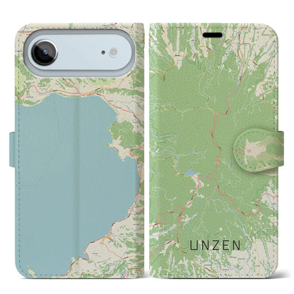 【雲仙（長崎県）】地図柄iPhoneケース（手帳タイプ）