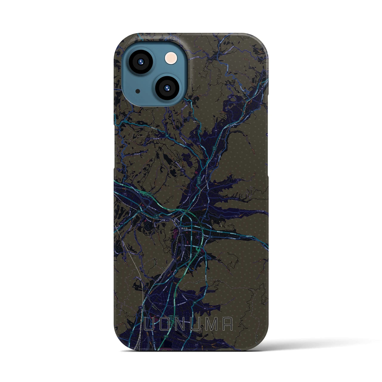 【魚沼（新潟県）】地図柄iPhoneケース（バックカバータイプ）