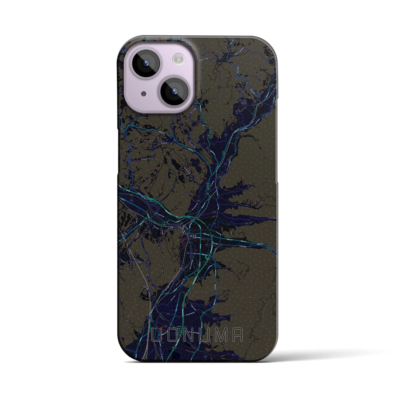 【魚沼（新潟県）】地図柄iPhoneケース（バックカバータイプ）