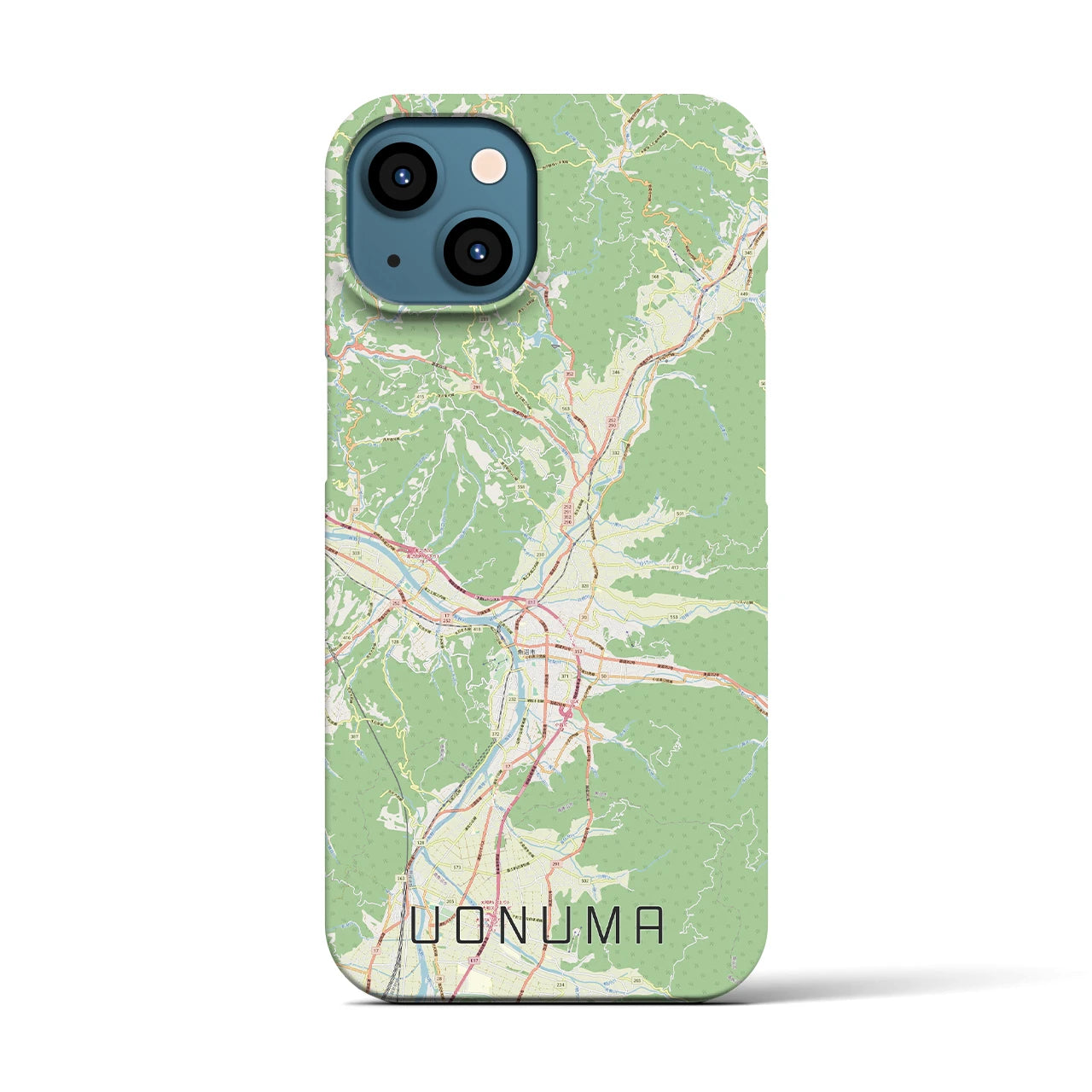 【魚沼（新潟県）】地図柄iPhoneケース（バックカバータイプ）