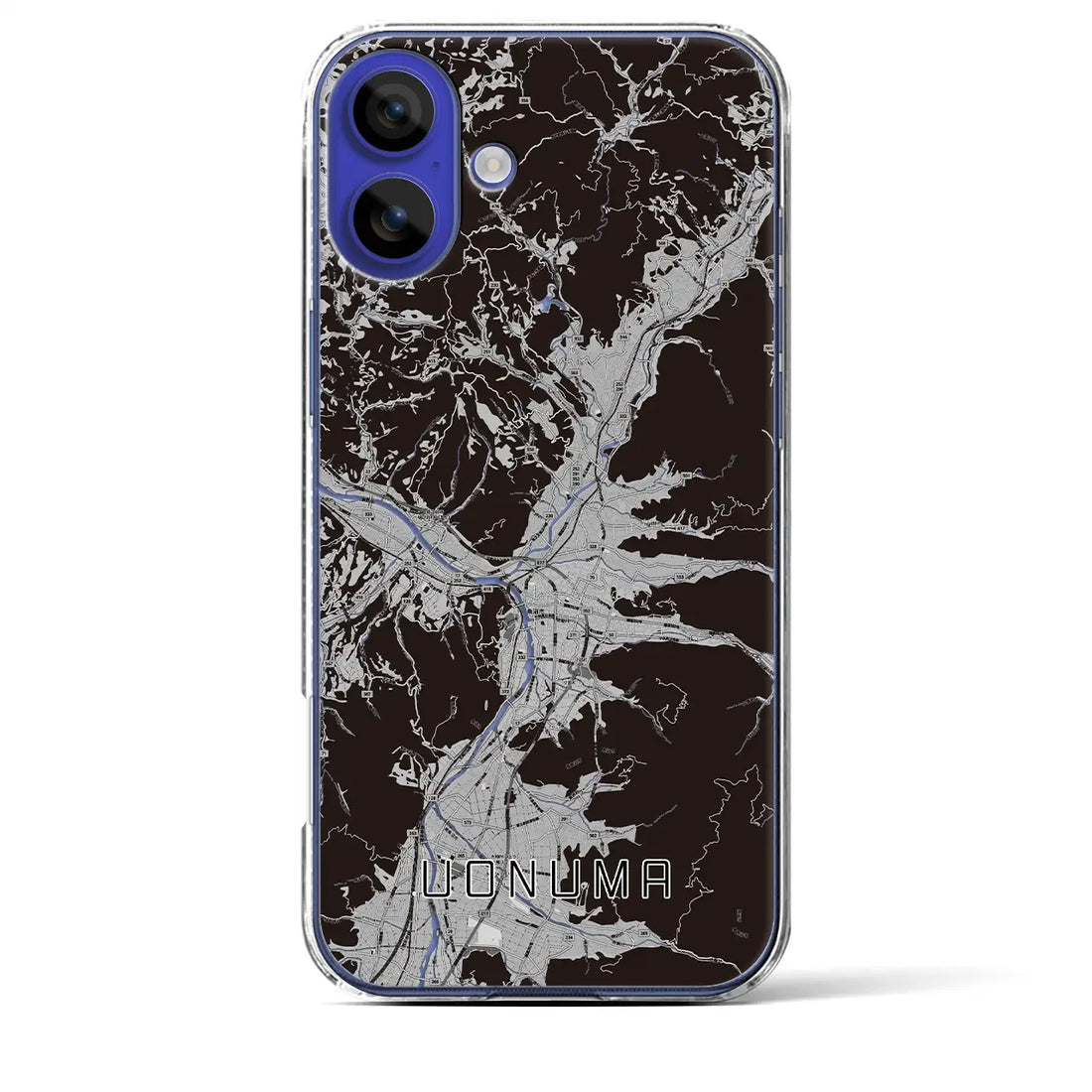 【魚沼(新潟県)】地図柄iPhoneケース(クリアタイプ)モノトーン・iPhone 16 Pro Max 用