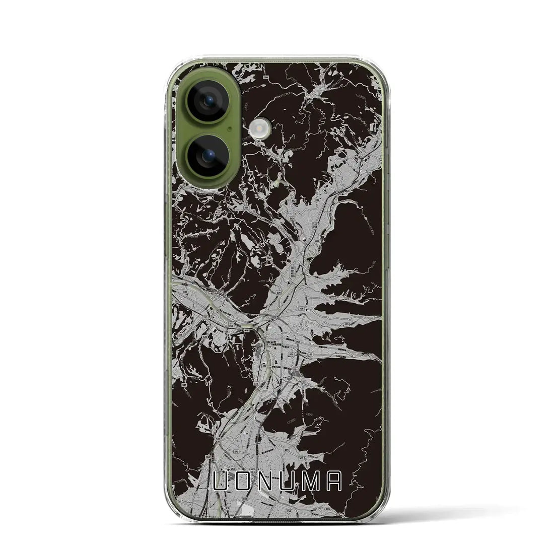 【魚沼（新潟県）】地図柄iPhoneケース（クリアタイプ）モノトーン・iPhone 17 Pro Max 用