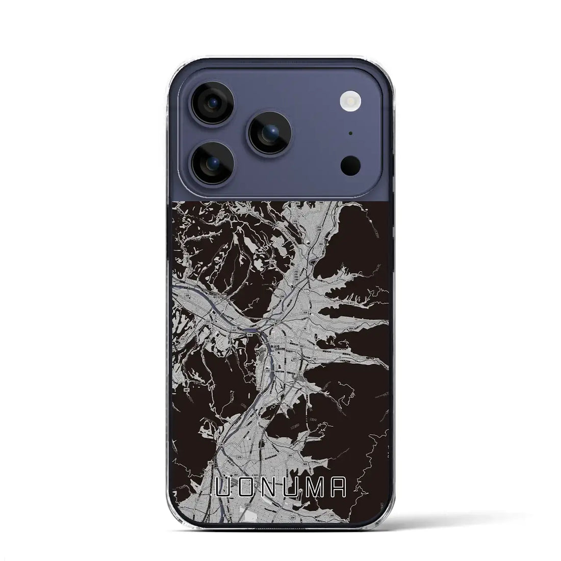 【魚沼(新潟県)】地図柄iPhoneケース(クリアタイプ)モノトーン・iPhone 17 Pro Max 用
