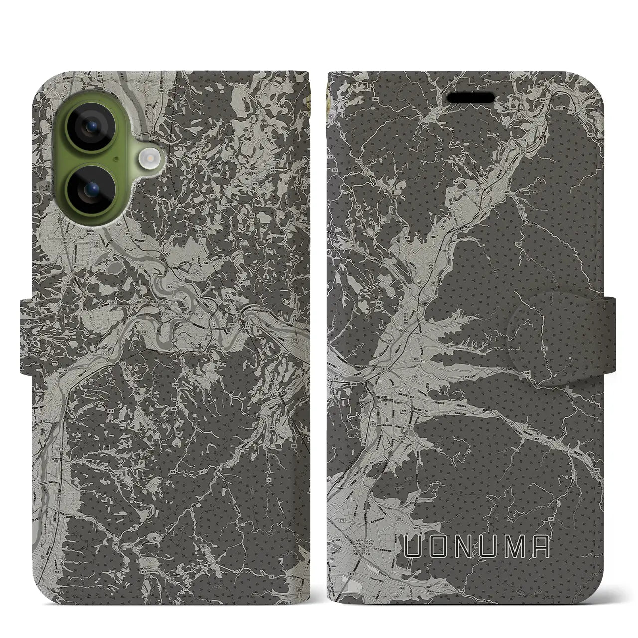 【魚沼（新潟県）】地図柄iPhoneケース（手帳タイプ）