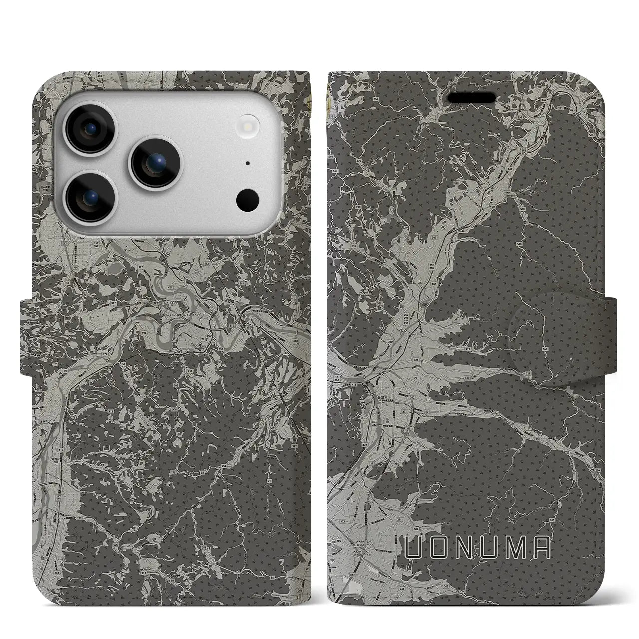 【魚沼（新潟県）】地図柄iPhoneケース（手帳タイプ）