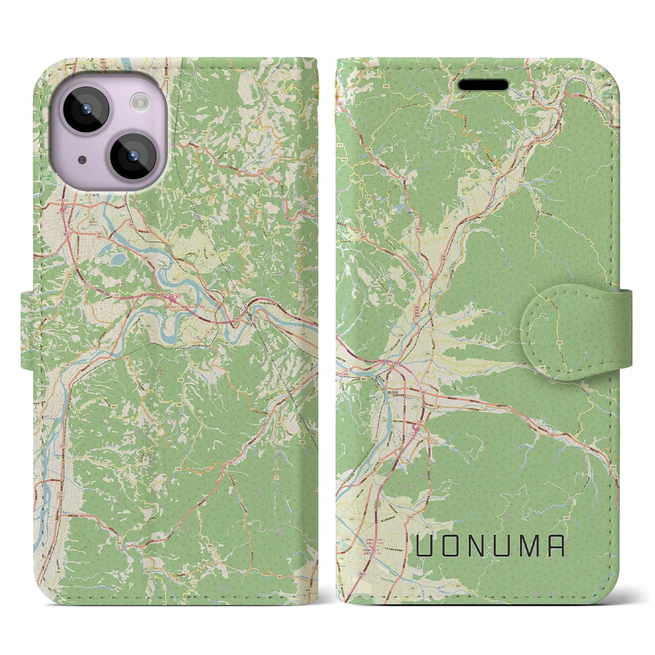 【魚沼（新潟県）】地図柄iPhoneケース（手帳タイプ）