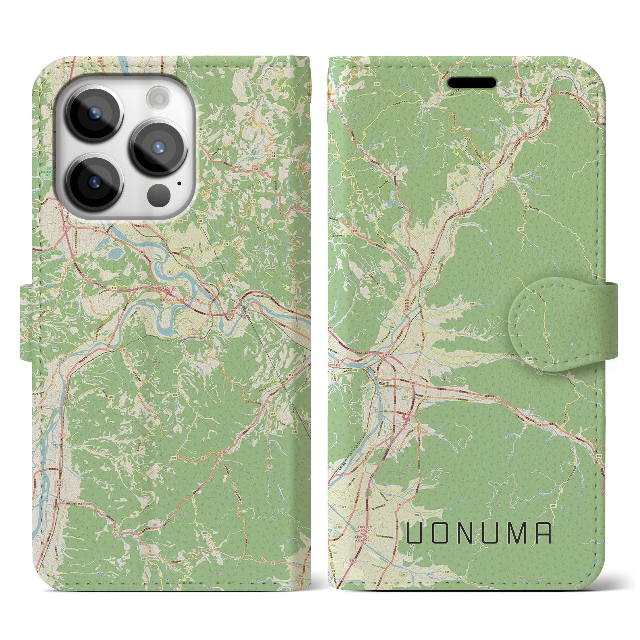 【魚沼（新潟県）】地図柄iPhoneケース（手帳タイプ）