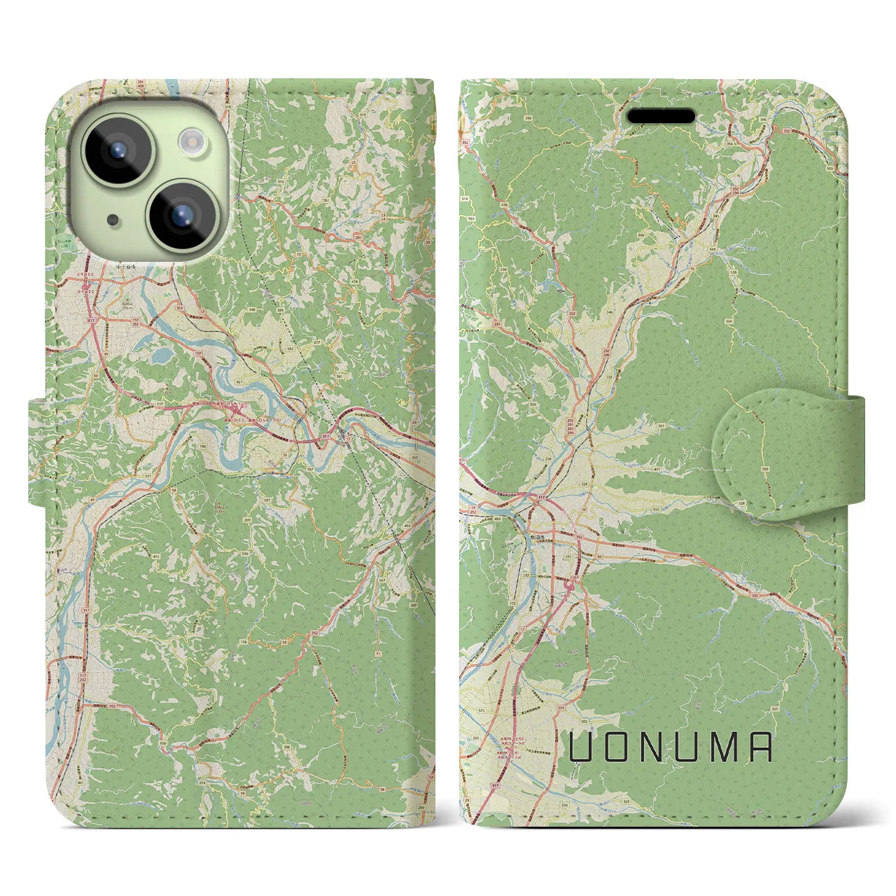 【魚沼（新潟県）】地図柄iPhoneケース（手帳タイプ）