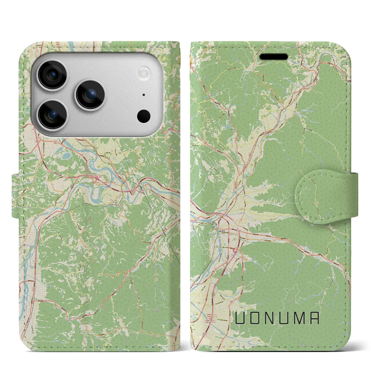【魚沼（新潟県）】地図柄iPhoneケース（手帳タイプ）