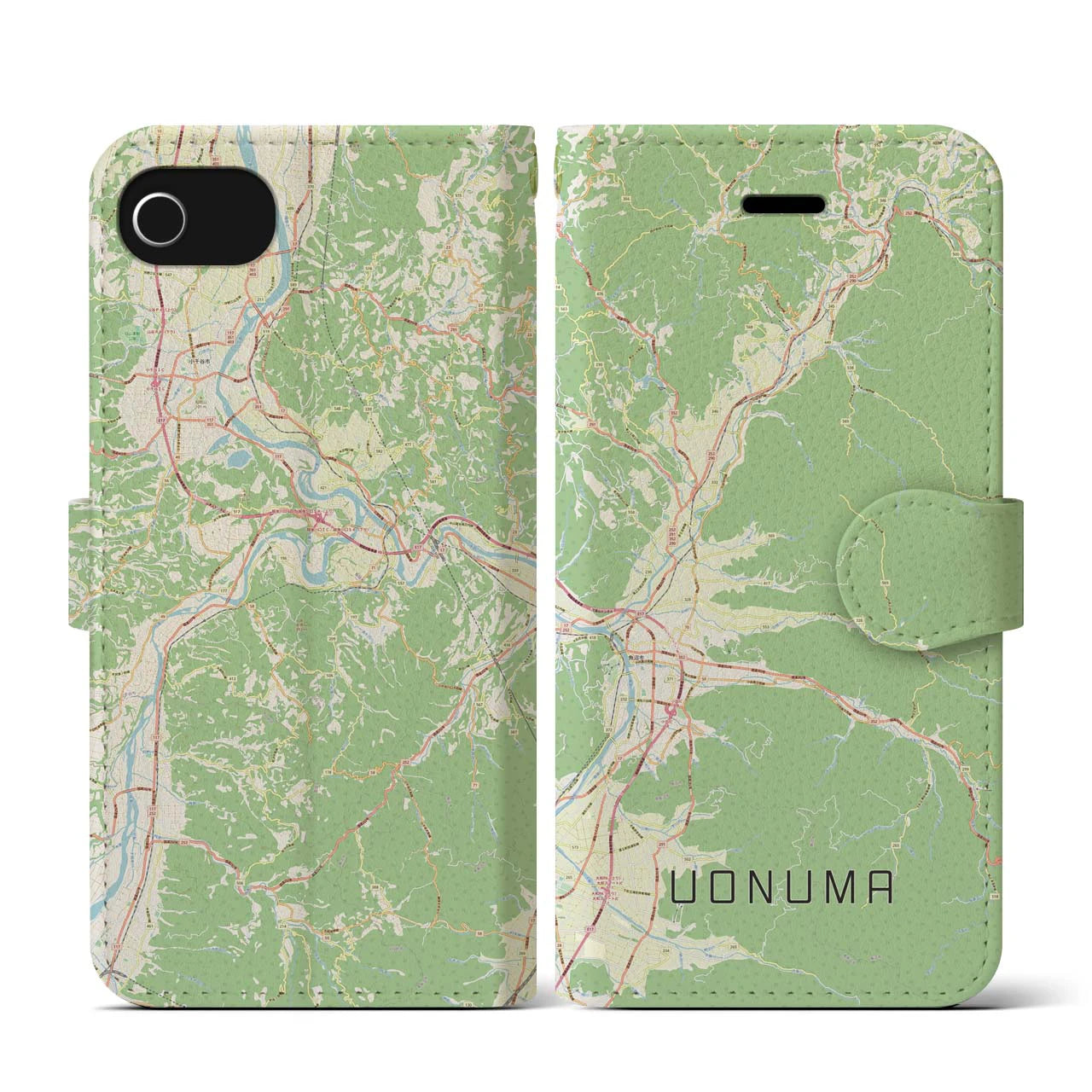 【魚沼（新潟県）】地図柄iPhoneケース（手帳タイプ）