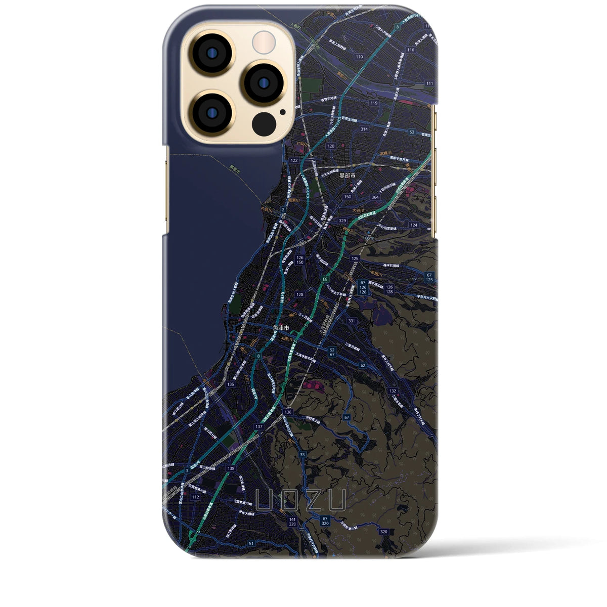 【魚津（富山県）】地図柄iPhoneケース（バックカバータイプ）