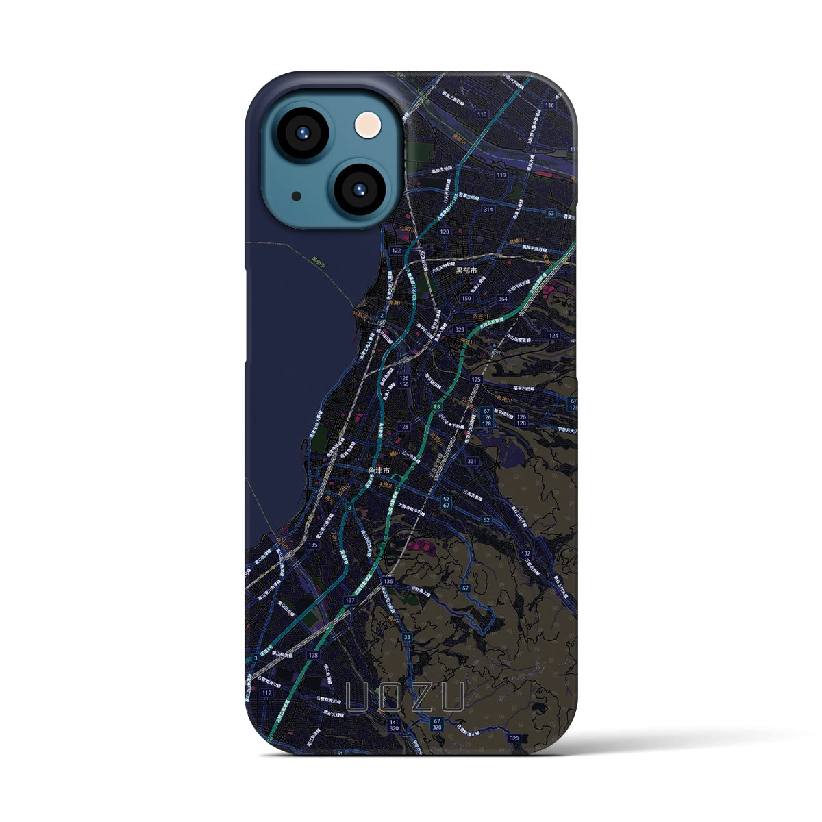 【魚津（富山県）】地図柄iPhoneケース（バックカバータイプ）