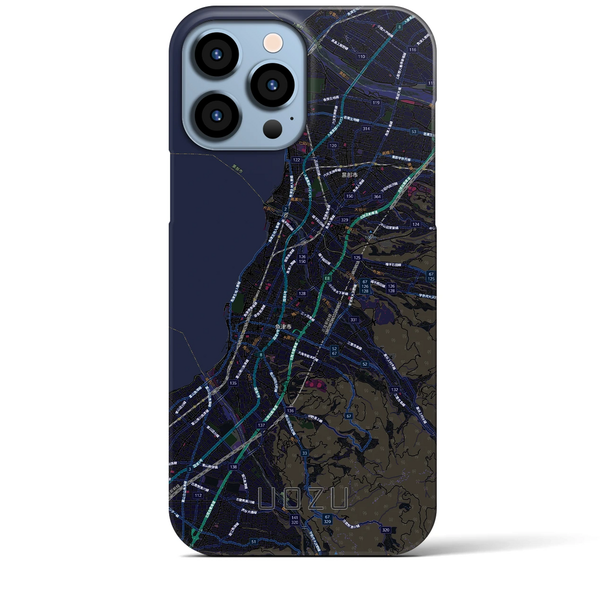 【魚津（富山県）】地図柄iPhoneケース（バックカバータイプ）