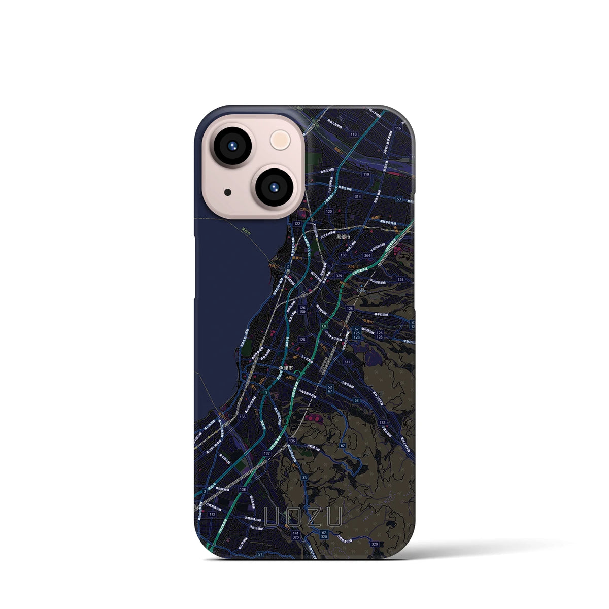 【魚津（富山県）】地図柄iPhoneケース（バックカバータイプ）