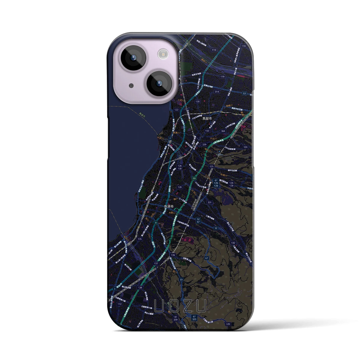 【魚津（富山県）】地図柄iPhoneケース（バックカバータイプ）