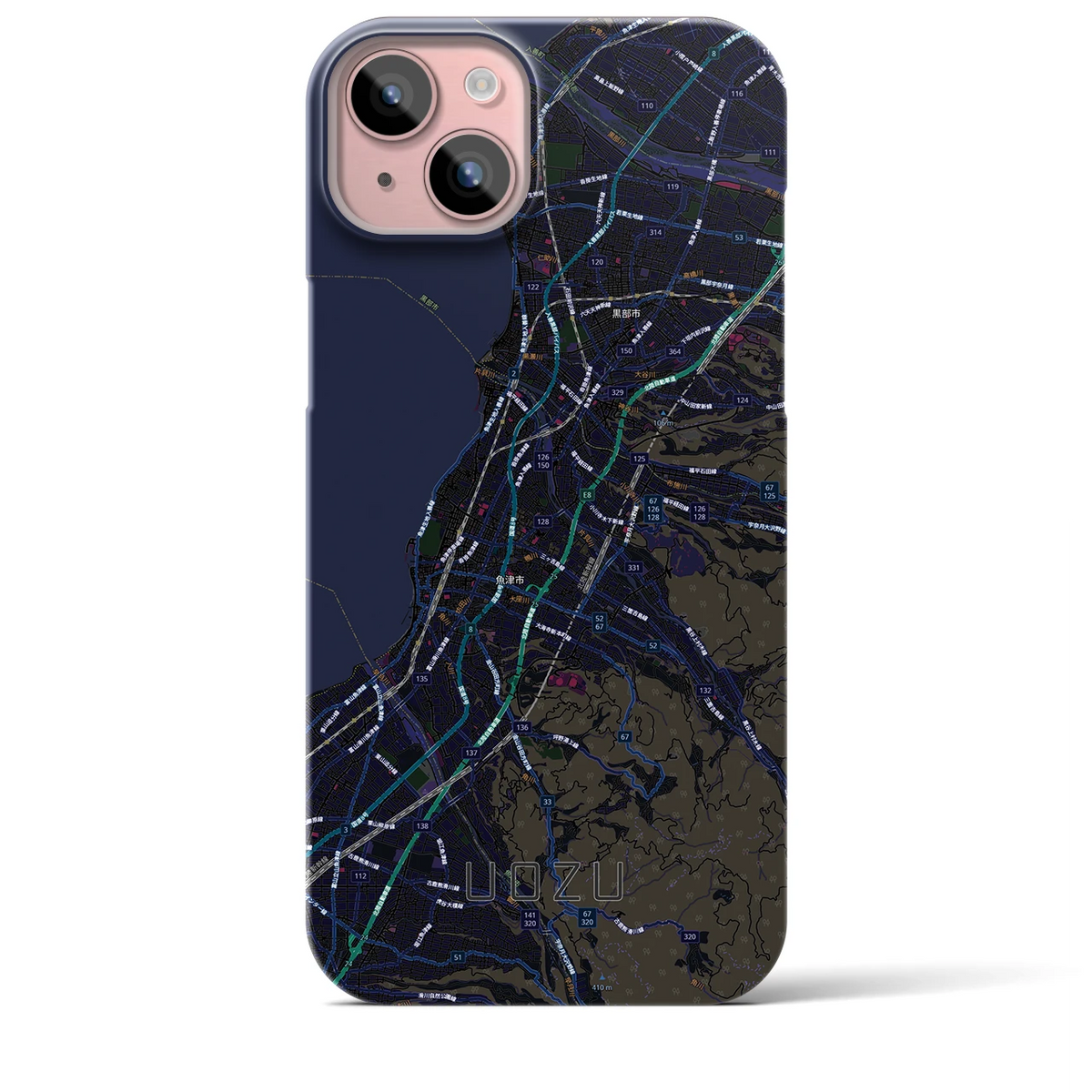 【魚津（富山県）】地図柄iPhoneケース（バックカバータイプ）
