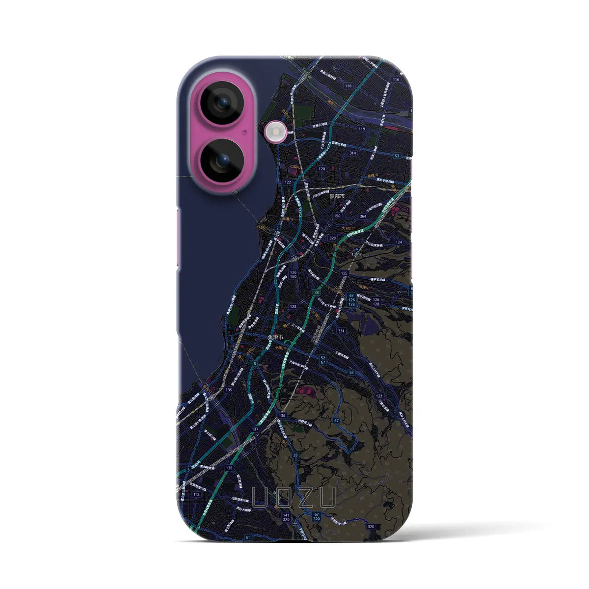 【魚津（富山県）】地図柄iPhoneケース（バックカバータイプ）