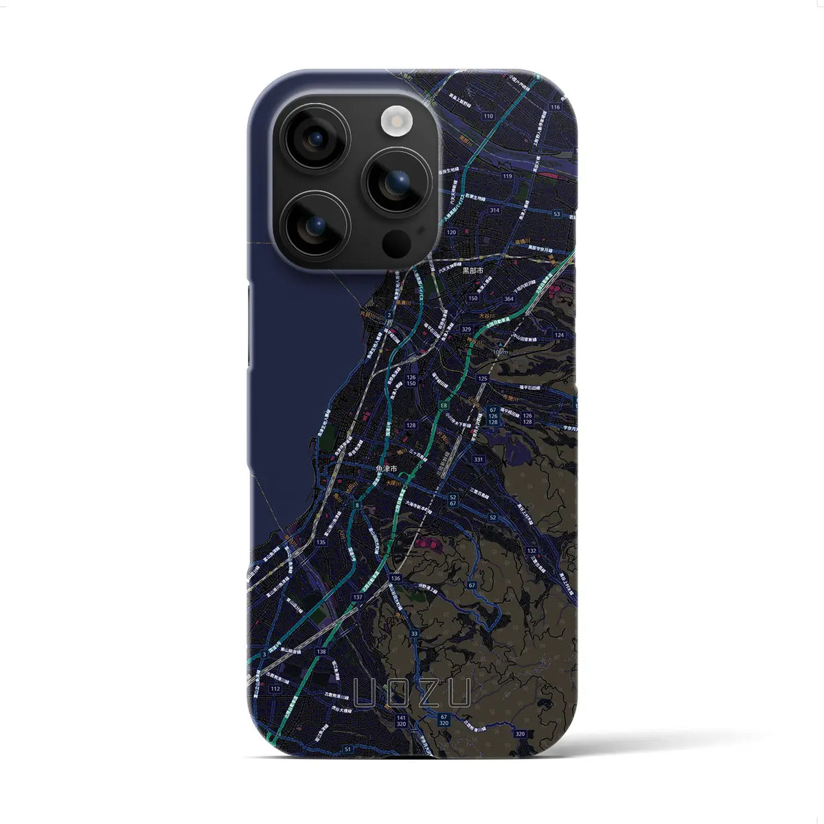 【魚津（富山県）】地図柄iPhoneケース（バックカバータイプ）